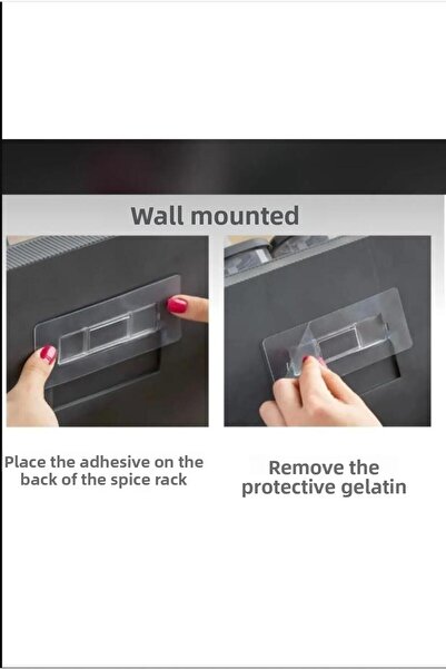 Hayveys home 8-piece Spice Set with Stand - Countertop Cover, Adhesive Wall Mounted