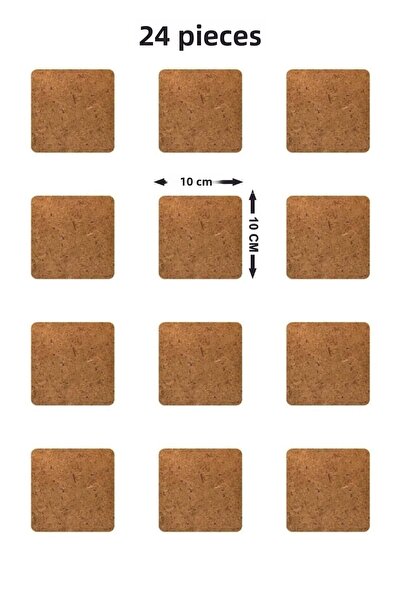 şamaksesuar لوح مطحون (24 قطعة) 3 مم مربع MDF خام (10 × 10 سم)