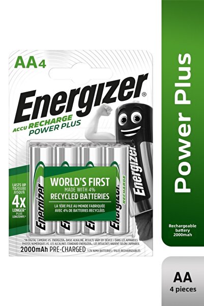 Energizer Επαναφορτιζόμενες Μπαταρίες Power Plus AA 2000 mAh, Συσκευασία 4 τε...