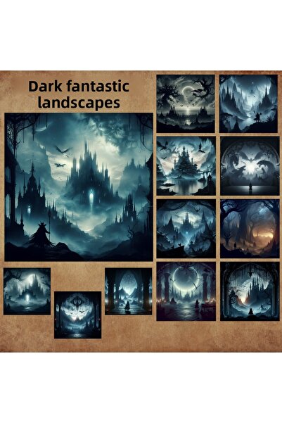 Pink Swan Craft Vintage Scenic 12 bucăți autocolante întunecate pentru albume...