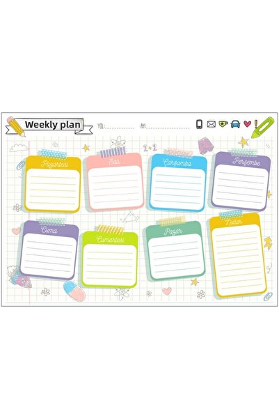 Magnet Serisi مغناطيس ثلاجة مخطط أسبوعي A3