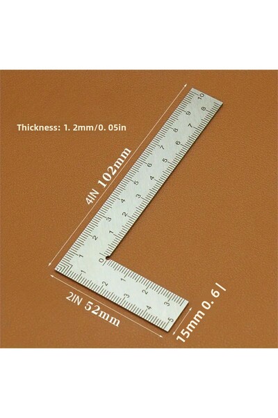 Choice 1 قطعة مسطرة قياس دقيقة على شكل حرف L من الفولاذ المقاوم للصدأ ذات وجهين - أداة قياس عالية الدقة