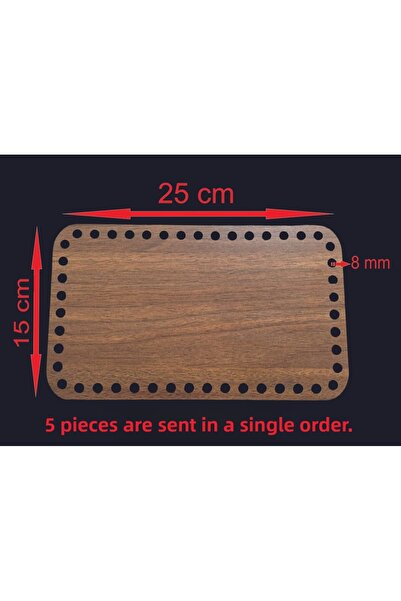 ASUDE HEDİYELİK Дървена тава от орех 25x15 см 5 бр. Бамбукова тава Плетена та...