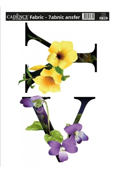 Cadence Kt-61 Cadence Fabric Transfer 25X35 Floral Letter Series