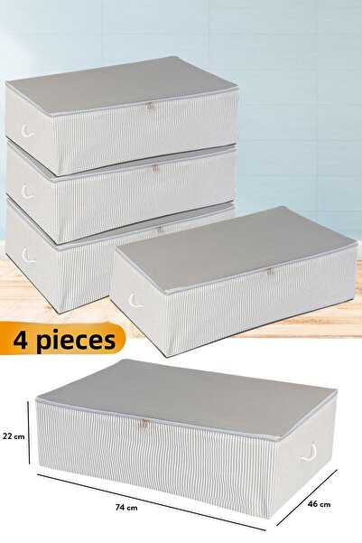 Serstil 4 bucăți - Depozit de depozitare cu dungi antracit sub bază Mega Size...