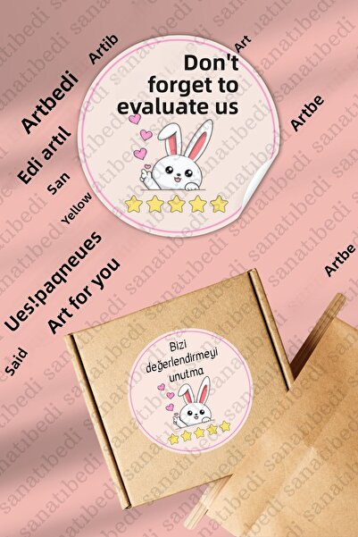 sanatıbedi 50Pcs Don'T Forget to Rate Us Sticker - Shipping Packaging Packing...
