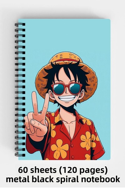 Anime Marketi دفتر ملاحظات ذو غلاف صلب مقاس A5 بتصميم قطعة واحدة 120 ورقة