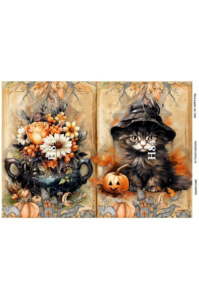 LİNEART HALLOWEN84- ورق ديكوباج نحاسي - 29x42 سم