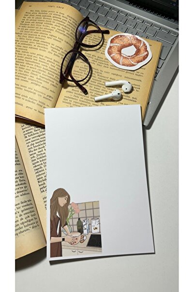 Handeto Kraft Kitchen Themed Notepad Pull-Out Notebook, Glue Memo Pad, A5 Notebook, Unlined Notebook