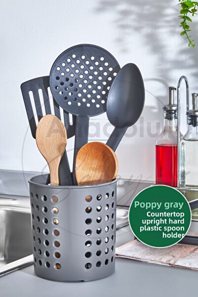 Anadolu Saray Hard Plastic Countertop Cutlery Holder Upright Cutlery Holder Kitchen Spoon Organizer Organizer