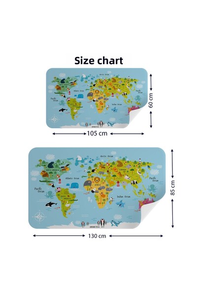 Harita Sepeti Educational World Map World Atlas Children's and Baby's Room Wall Sticker-3830