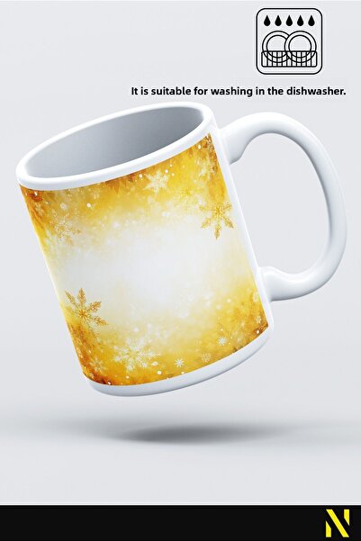 nilizma Christmas New Year Themed Snow Patterned Mug Cup Mug 330 ml