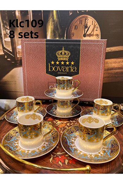 LOKMAN ZÜCCACİYE SHOWROOM Bovaria 24K Gold Emboss Handmade Set of 6 Cups M4