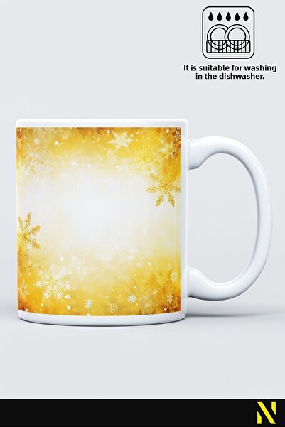 nilizma Christmas New Year Themed Snow Patterned Mug Cup Mug 330 ml