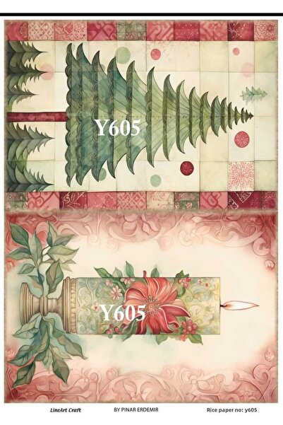 LİNEART ورق ديكوباج نحاسي بنمط عيد الميلاد رقم: عيد الميلاد 605- 29X42 سم