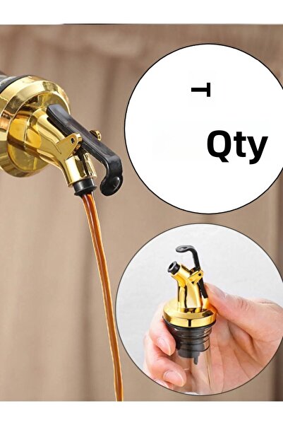 Hanedanev 3 Pieces Gold Oil Bottle Stopper Drip-Free Oil Bottle Oil Bottle St...