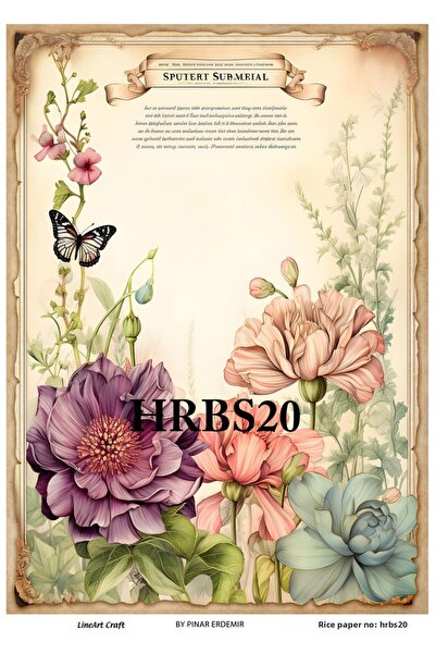LİNEART Vintage Floral Pattern Brass Decopage - Hrbs20, 29*42 cm