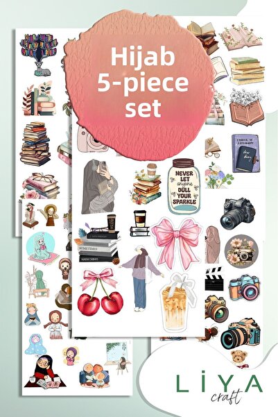 LiyaCraft Σετ αυτοκόλλητων με θέμα το Hijab Σετ αυτοκόλλητων με ισλαμικό θέμα...