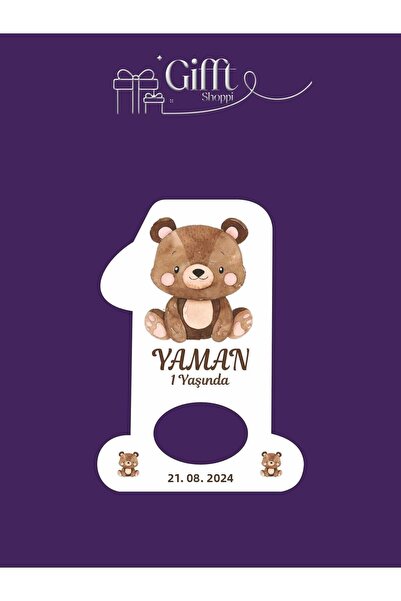 doğrukan 1 فتاحة أرقام مع دمية دب هدية مغناطيسية لعيد ميلاد حديثي الولادة 100...