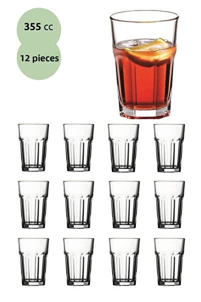 Paşabahçe Casablanca High Quality Durable 355 Cc Glass Water Cup - 12 Pieces
