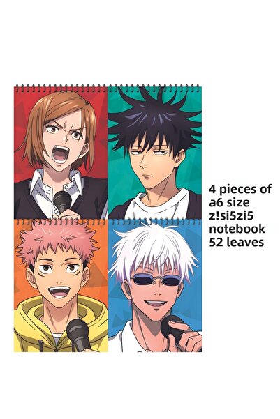 nihonwosekai Jujutsu Kaisen Anime A6 Size Notebook Set Unlined 52 Sheets