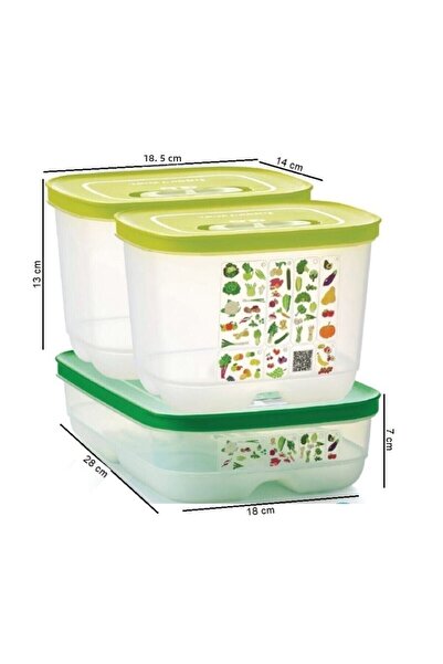 Tupperware Greenhouse Set of 3 1.8 Liter Vegetable Fruit Storage Container