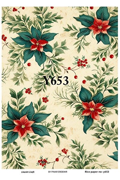 LİNEART Y653 New Year - زخرفة نحاسية مقاس 30x42، نمط الفروع والزهور