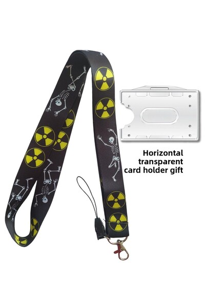 doktorbonem Card de radiologie pentru schelet - cu curea pentru guler și gât, curea pentru telefon cu șnur, protector pentru card vertical orizontal