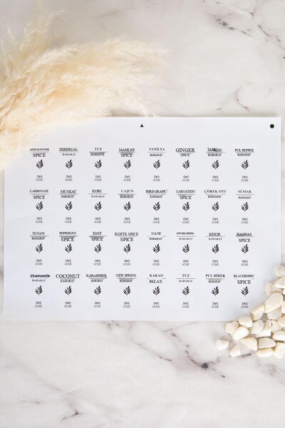 DNS HOME 10 Pieces Wooden Vacuum Lid Rotating Stand Labeled Spice Rack Set 300 ml