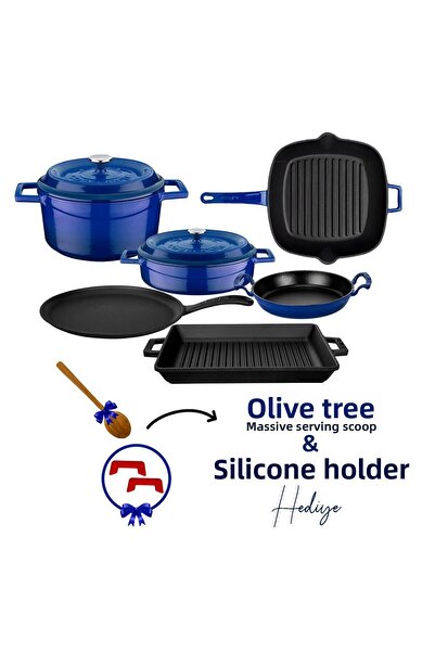 Lava Cast Iron 6X Trendy Series 8 Piece Cookware & Pans Set