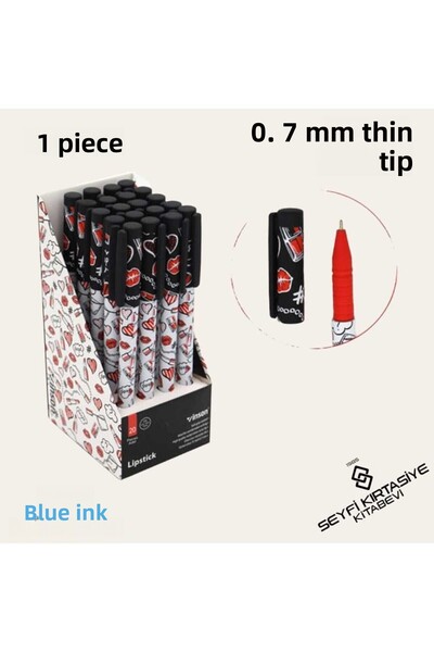 SEYFİKİRTASİYE قلم جل للجسم منقوش بحبر أزرق مقاس 0.7 مم