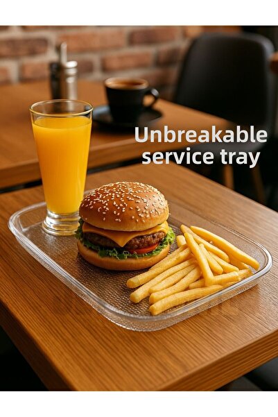 Jet's Home Presentation Tray Unbreakable Tea Tray Bpa Free Serving Tray Transparent 30X44 cm