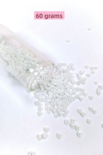 Royaleks Mărgele de nisip din sticlă turnată (8/0) 3 mm - 60 grame - alb perl...