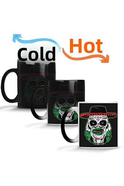 Baskı Dükkanı كوب مج سحري من البورسلين على شكل مخلوق يوم الموتى