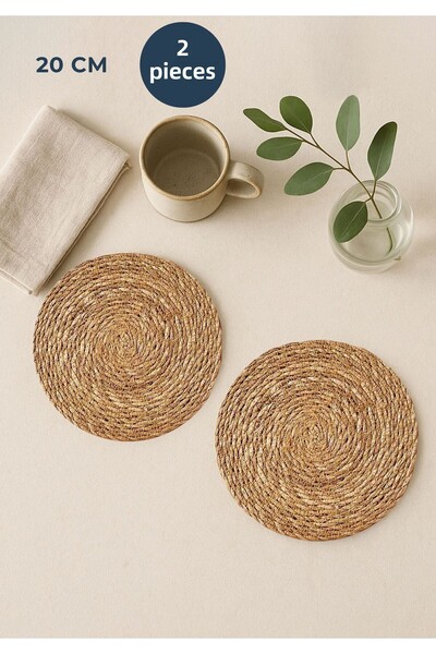 HOMİNG Homing 2-Piece Natural Wicker Trivet Set 241685
