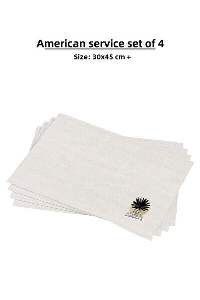 Cango Home Botanical Bohemian Scandinavian Patterned Yellow Black Set of 4 - Digital Printing, American Service 4KMBS327