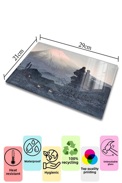 Postifull Cutting Board, New Generation Chopping Board Glass, Art Series, Thick and Tempered Unbreakable Glass, 21*30cm