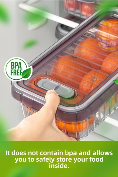 Vienev Set of 3 Self-Striped Storage Containers with Lockable Lid 4 Liters