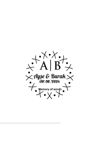 Reysa Tasarım ختم دائري مع إطار متقاطع ونقاط هينا خطوبة زفاف 3 × 3 سم ملصق مخ...