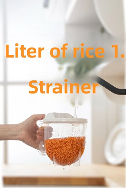 Nesto Home مصفاة أرز 1 لتر غسيل ومصفاة ومصفاة قياس