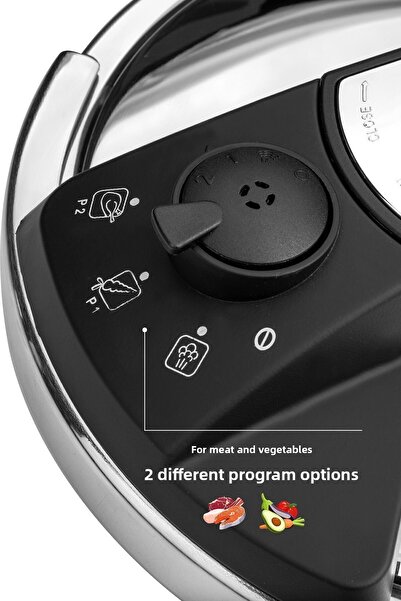 Nehir 5 Liter Stainless Matic Steel Pot - with Silver Pressure