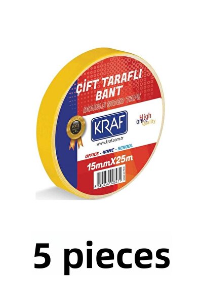 KRAF 5 Pieces 15 mm X 25 Meter Double Sided Tape