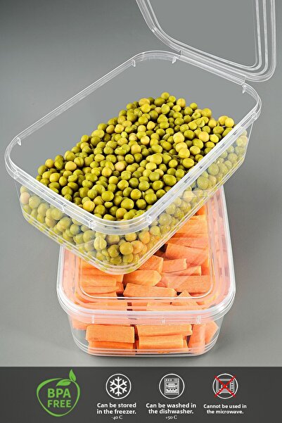 Meleni Home 15 Pieces Leak Proof Self-Covered Fit for Deep Freezer Storage Container Organizer Food Container 2 Lt
