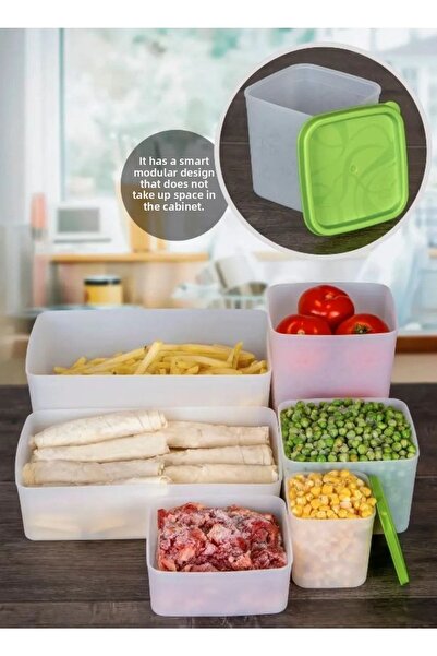 HOBBY LİFE Alaska No Frost Storage Container Freezer Food Container Cold Resistant 6 Pieces