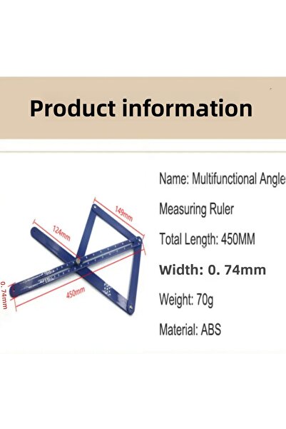 BGA Carpenter Ruler Corner Adjustable Plastic Angle Protractor Angle Measuring Ruler