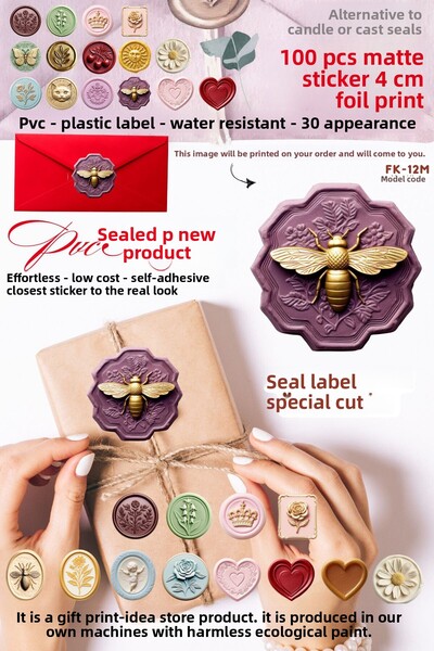 FİKİRCAN 100 قطعة من ملصقات PVC بالحبر البيئي عديم الرائحة - شمعة 4 سم وبديل ...