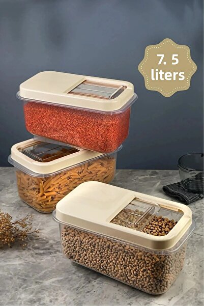 GOCENG 3 Pieces 7.5 Liter Multibox Tablet with Lid Detergent Storage Box Transparent Sliding Lid Container