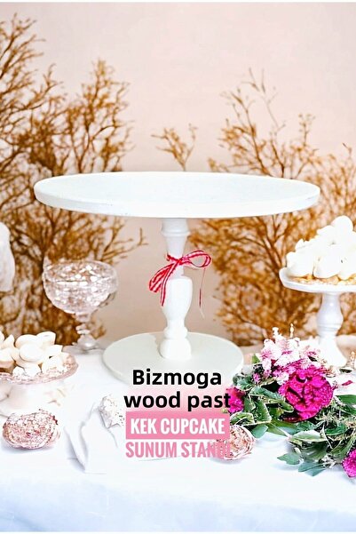 bizizmoda Cake Presentation Plate Serving Stand Wooden Birthday Cake Cupcake Stand