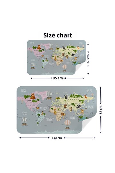 Harita Sepeti Educational World Map World Atlas Children's and Baby's Room Wall Sticker-3816