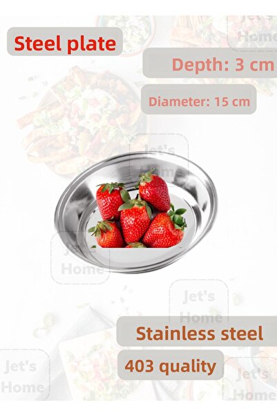 Jet's Home Steel Plate 15 Cm No:1 Stainless Plate 430 Quality Steel